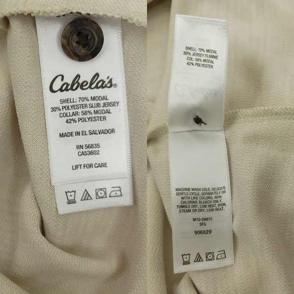 Cabelas Lakeside Beach British Tan Polo Shirt Mens L Short Sleeve 3 Button NEW - Picture 12 of 13